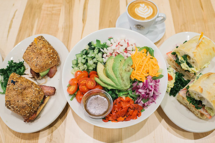 Close up picture of Sandwiches and Salads